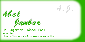 abel jambor business card